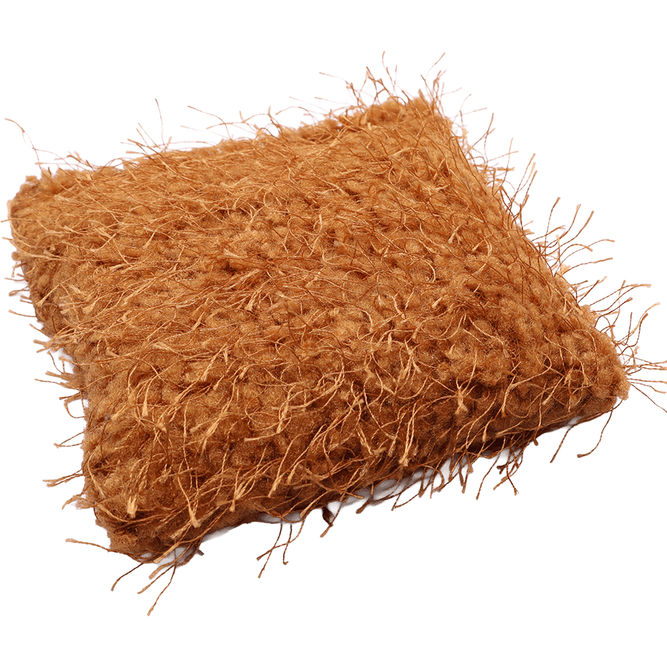 Pittenzakje,  harige stof, roest bruin