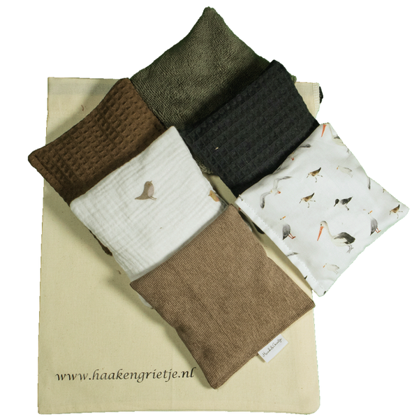 Set van 6 pittenzakjes