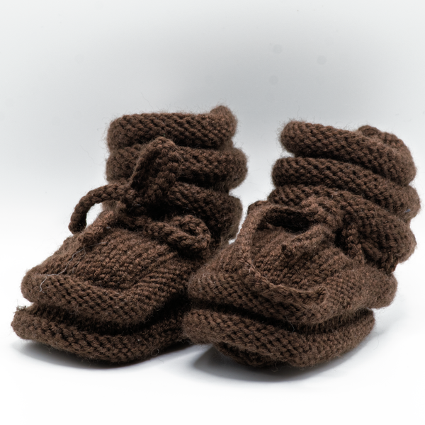 Merino babysloffen, donkerbruin