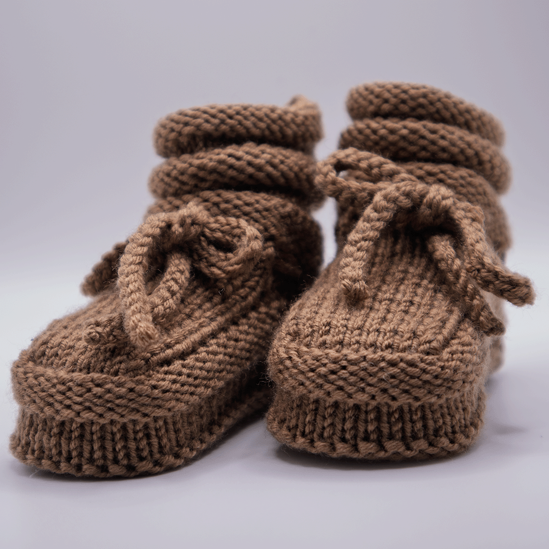 Merino babysloffen, midden bruin