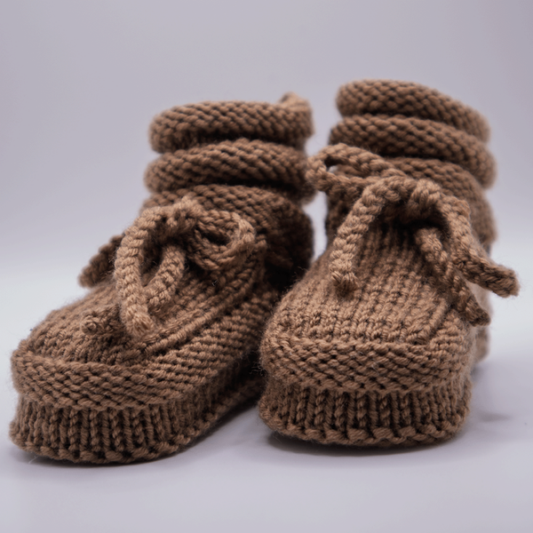 Merino babysloffen, midden bruin