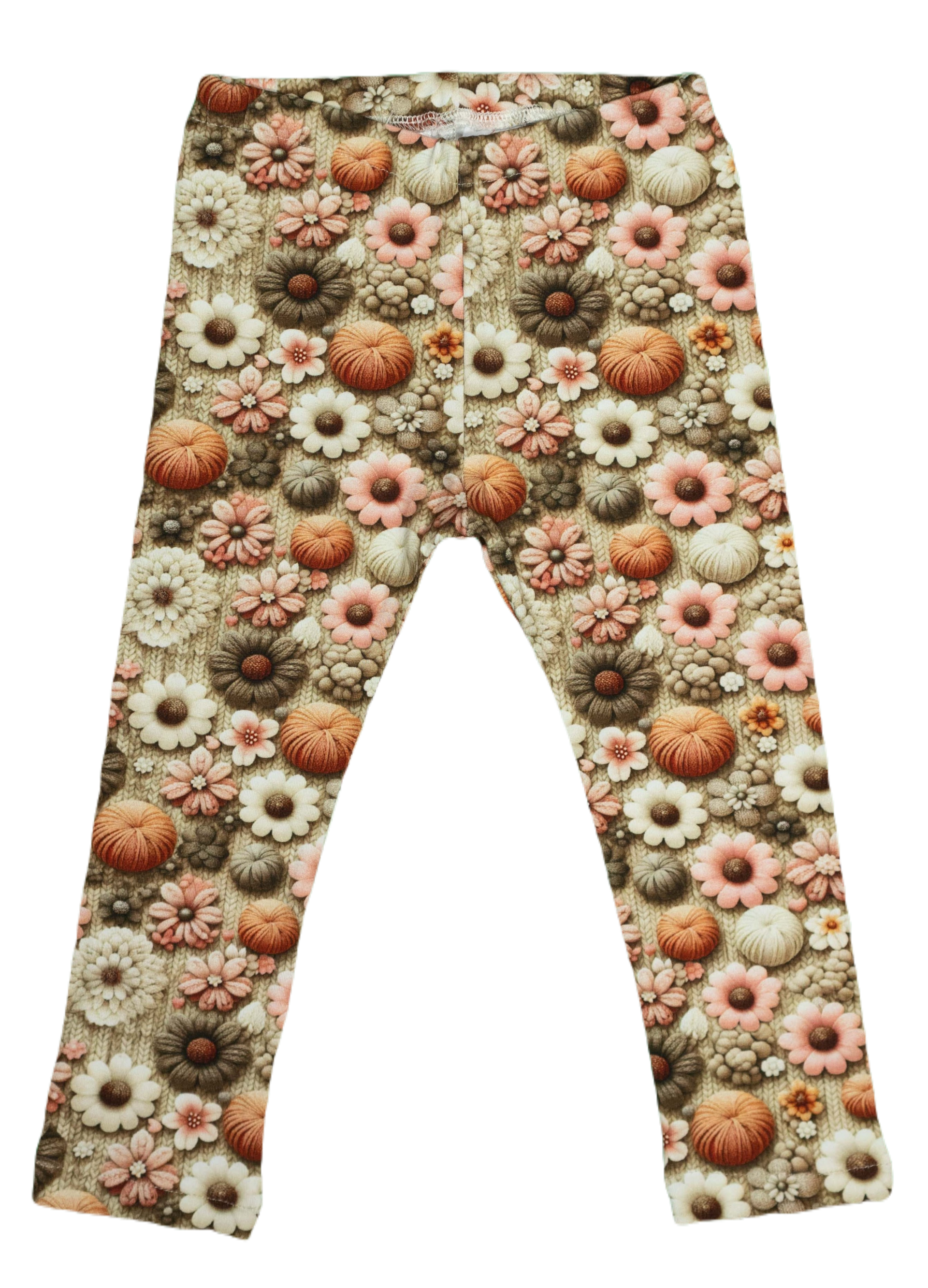 Babylegging: Knitted flowers
