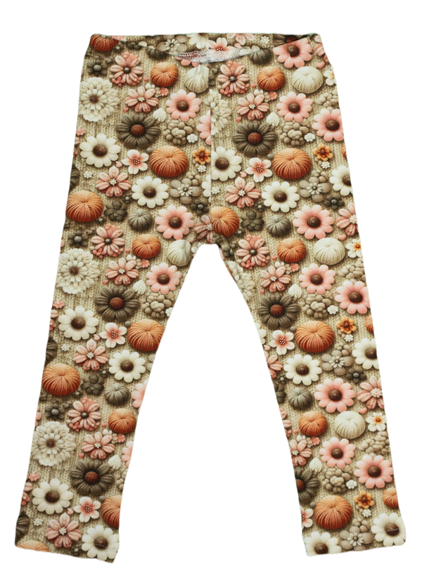 Babylegging: Knitted flowers