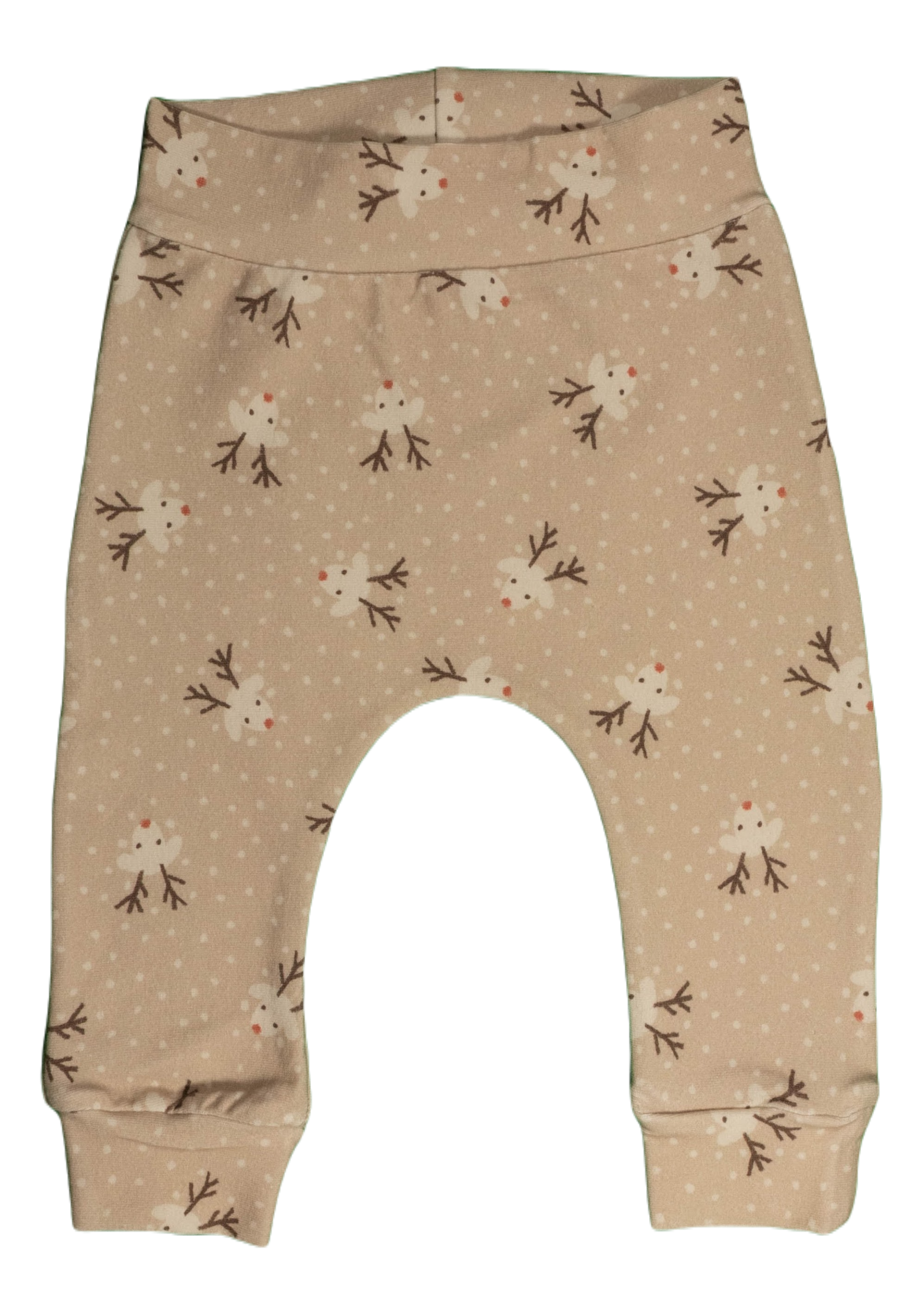 Babybroekje, harembroekje: Kerst - Rendier, zandkleurig