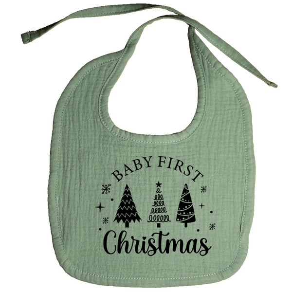 Slabbetjes, hydrofiel: Baby first christmas