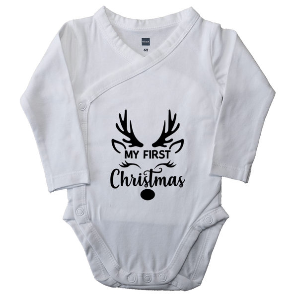 Rompertje met Kerstopdruk: Rendier, My first Christmas