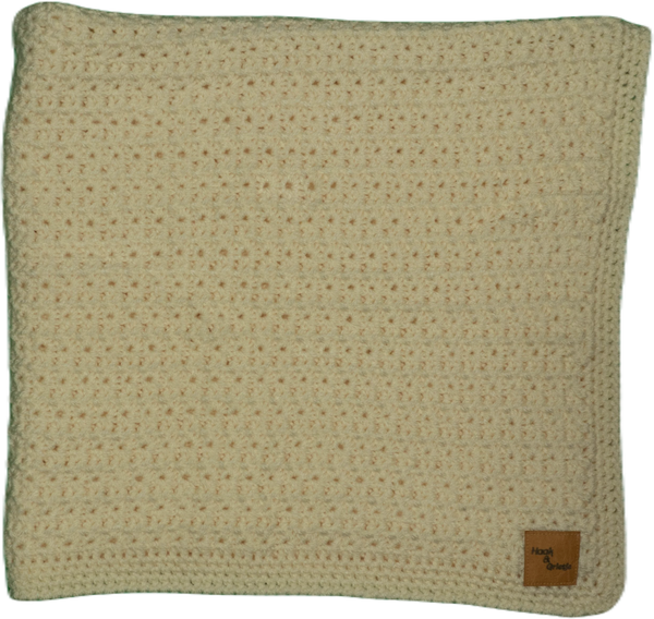 Effen deken, ivoorkleurig in de stersteek.