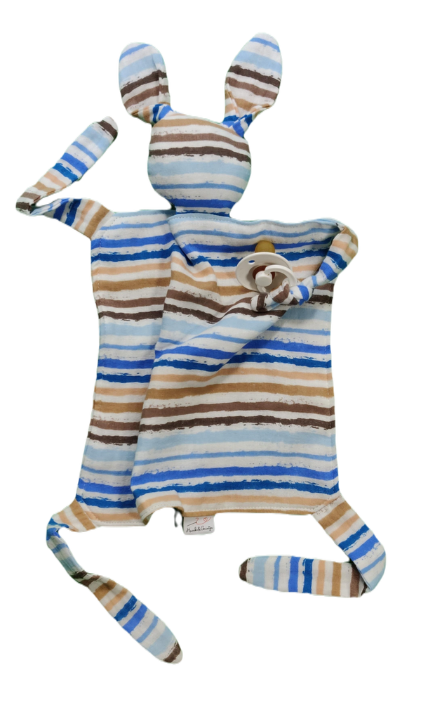 Kroeldoekje: Beach blauw, smalle streep