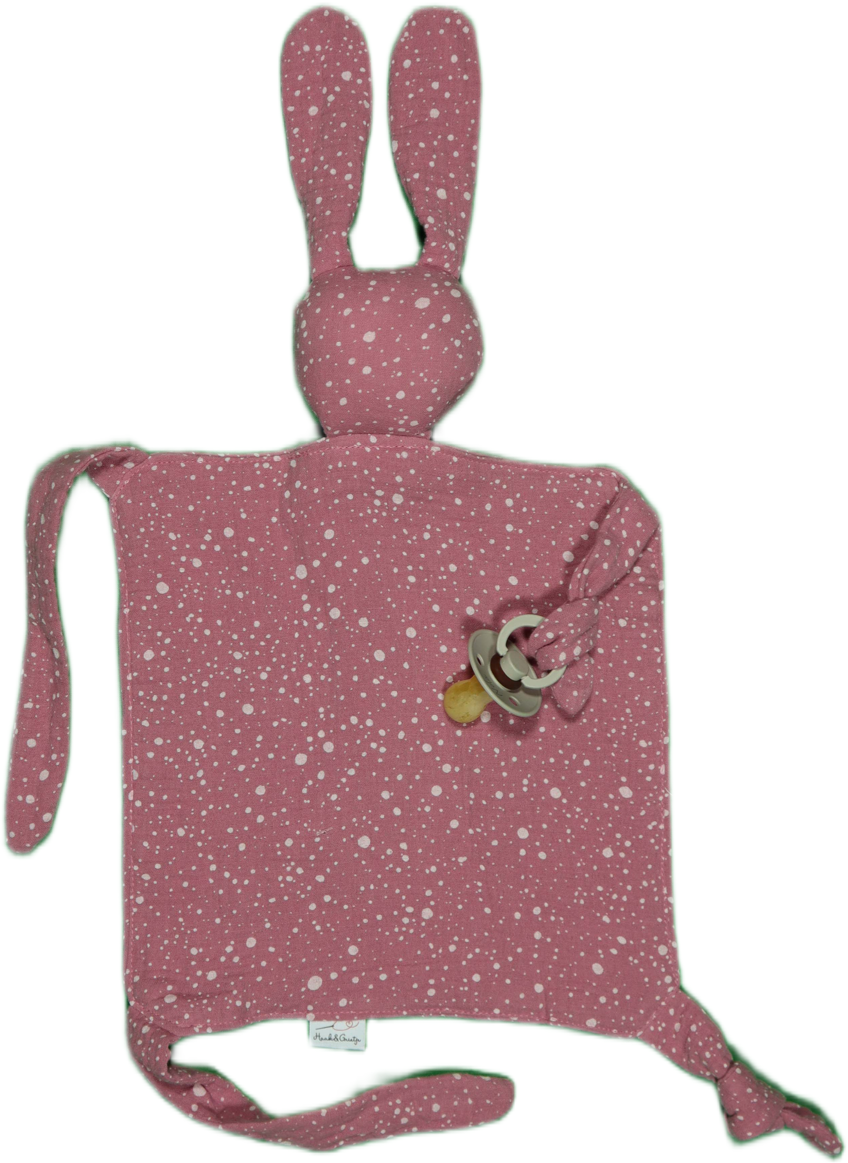 Kroeldoekje, roze spetters.