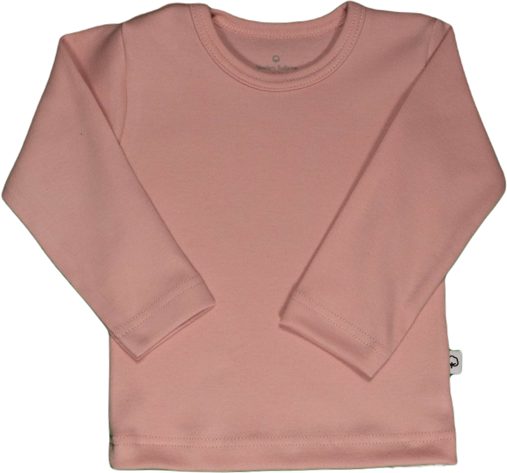 Effen shirtje van Wooden Buttons, oudroze, korte of lange mouw