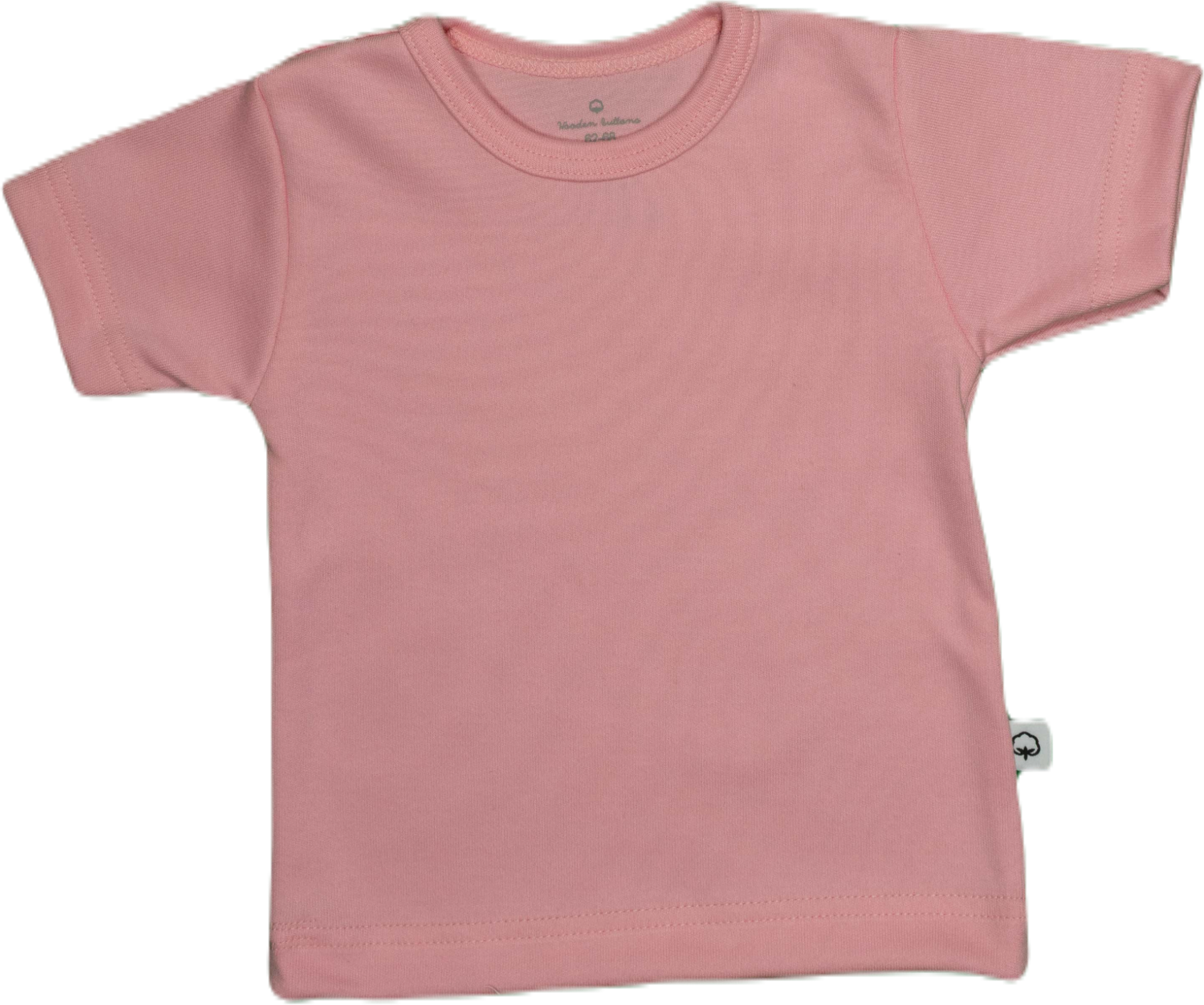 Effen shirtje van Wooden Buttons, helderroze. korte mouw.
