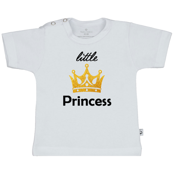 Effen shirtje van Wooden Buttons, wit, korte mouw.