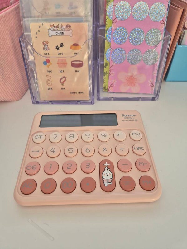 Calculatrice kawaii rose