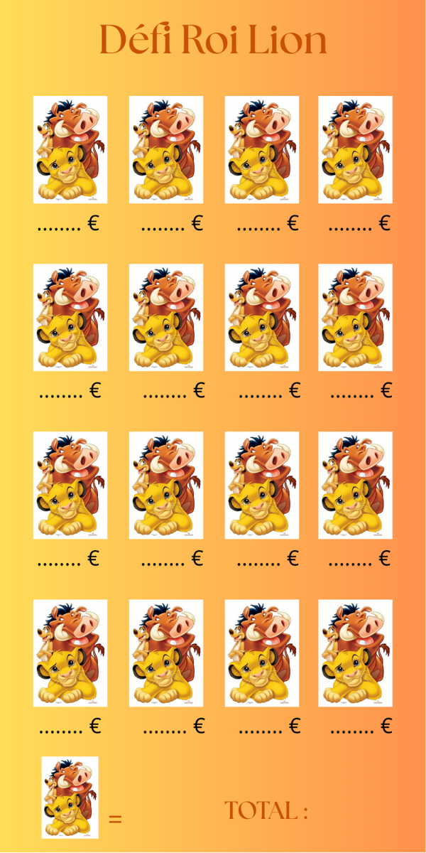 Défi Roi Lion