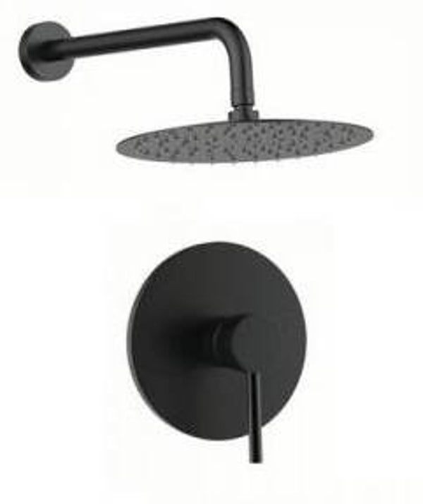GINI Wall Black 1 for shower - Εντοιχισμένη Μπαταρία Λουτρού μονής ροής