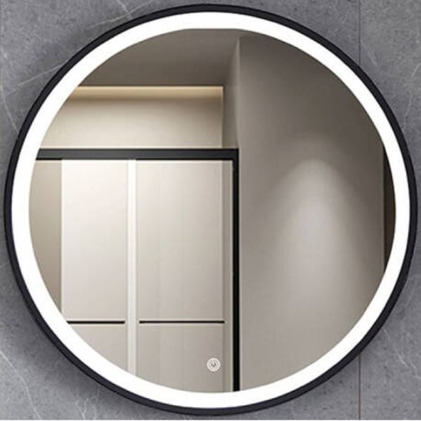 OMIKRON NOVA BLACK LED MIRROR [φ60] - Καθρέπτης Μπάνιου με φωτισμό LED