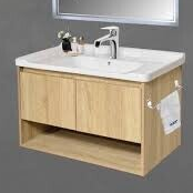LAURA 80 Natural Wood - Set Έπιπλο Μπάνιου Κρεμαστό (χωρίς καθρέφτη)