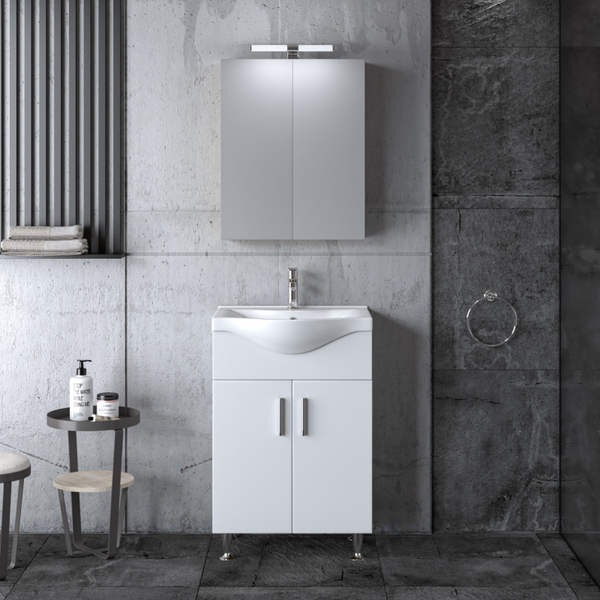 SIENA 55 White Gloss - Set Έπιπλο Μπάνιου