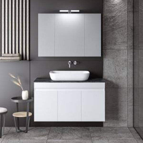 OMEGA 100 Top White Gloss - Set Έπιπλο Μπάνιου