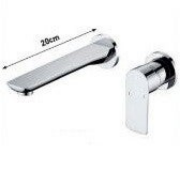 MINIMALISM Wall Chrome for washbasin - Εντοιχισμένη Μπαταρία Νιπτήρος