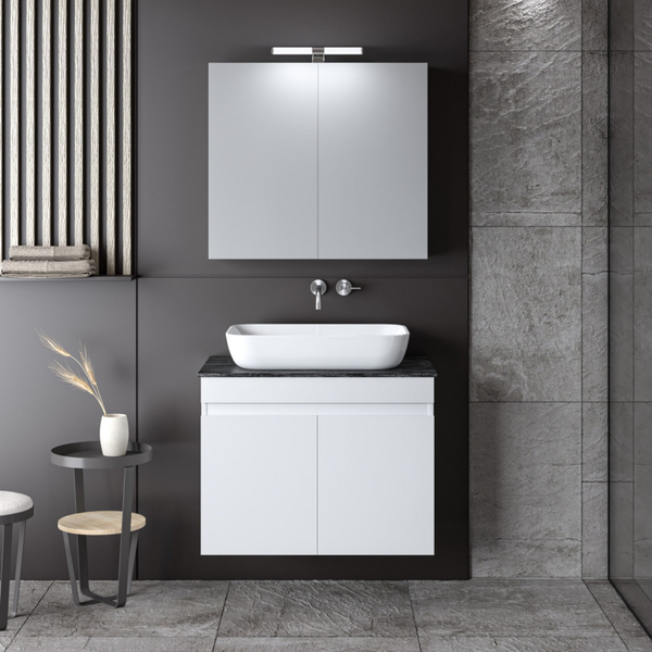 OMEGA 75 Top White Gloss - Set Έπιπλο Μπάνιου