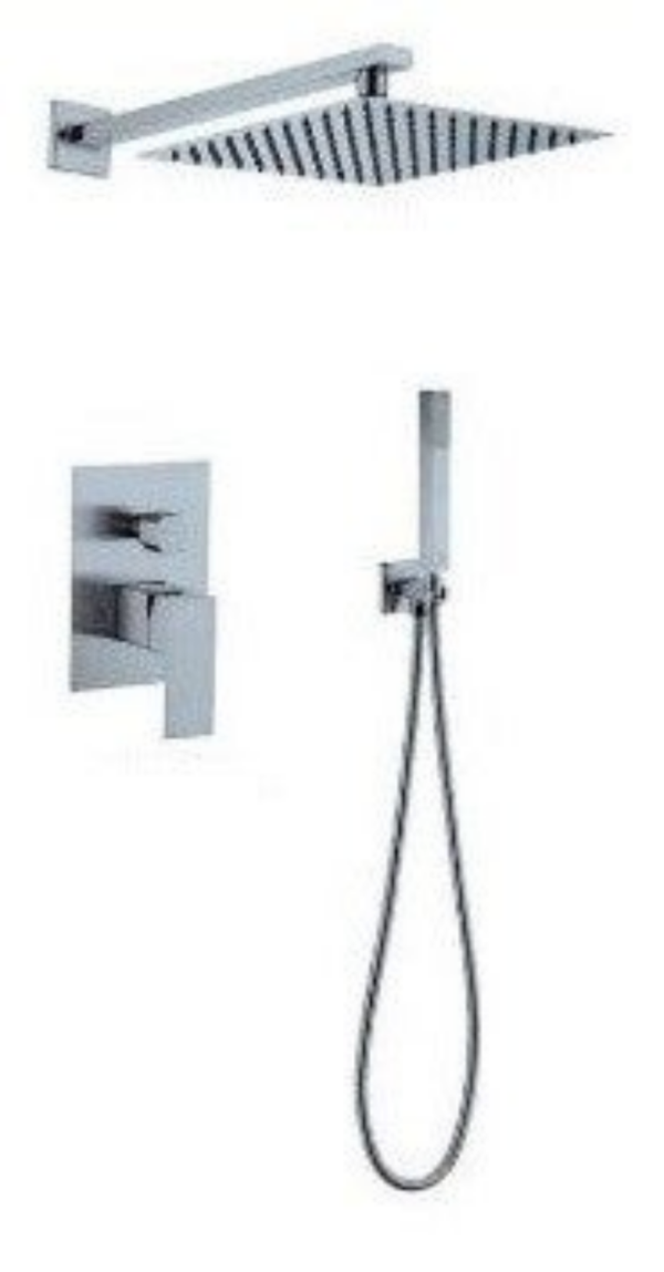 MINIMALISM Wall Nickel for shower - Εντοιχισμένη Μπαταρία Λουτρού διπλής ροής