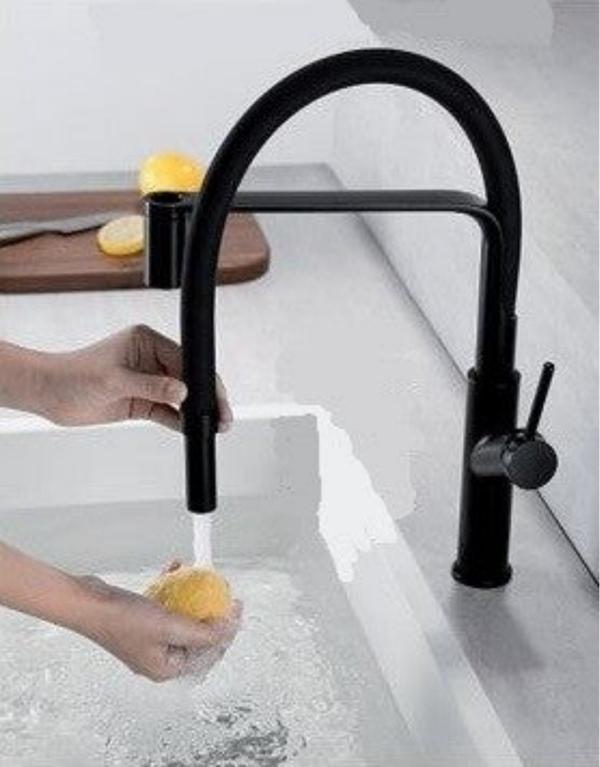 DS DG08807BL Black for sink - Μπαταρία Νεροχύτη με εύκαμπτο ρουξούνι