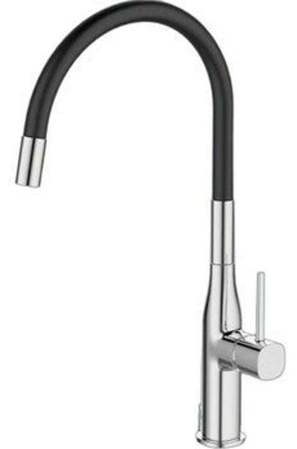 EMPIRE Chrome/Black for sink - Μπαταρία Νεροχύτη με εύκαμπτο ρουξούνι