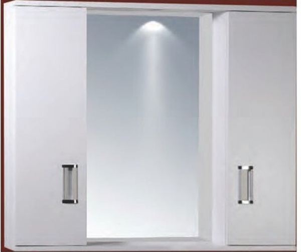 FINO-II White [72x55 cm] - Καθρέπτης Μπάνιου με Ντουλάπια Λευκά