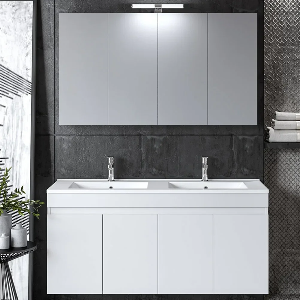 OMEGA 120 Double White Gloss - Set Έπιπλο Μπάνιου