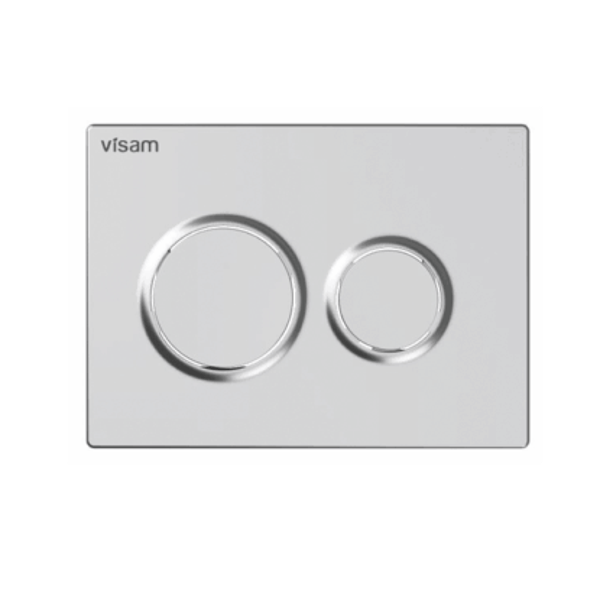VISAM Olimpos Brushed Chrome - Πλακέτα χειρισμού για εντοιχιζόμενο καζανάκι