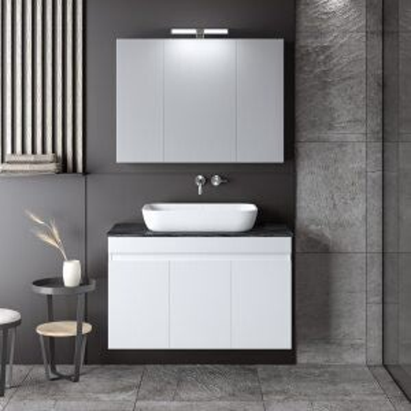 OMEGA 90 Top White Gloss - Set Έπιπλο Μπάνιου