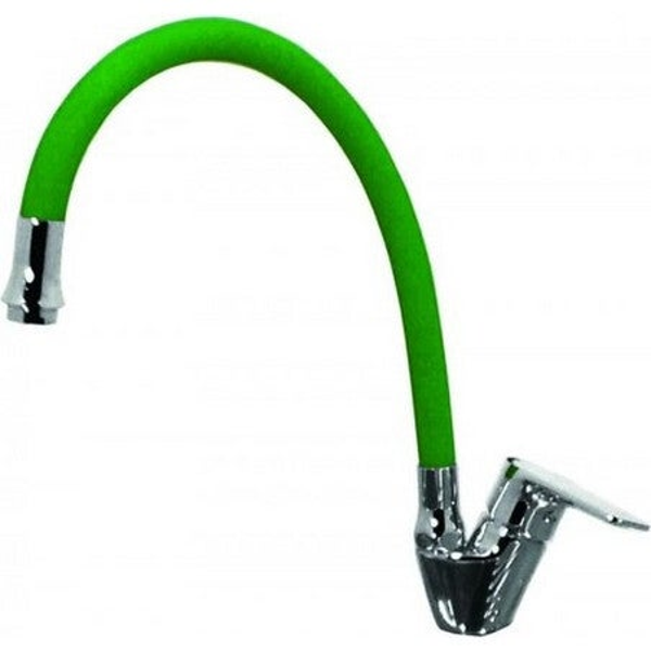 JOKER Chrome/Green for sink - Μπαταρία Νεροχύτη με εύκαμπτο  ρουξούνι