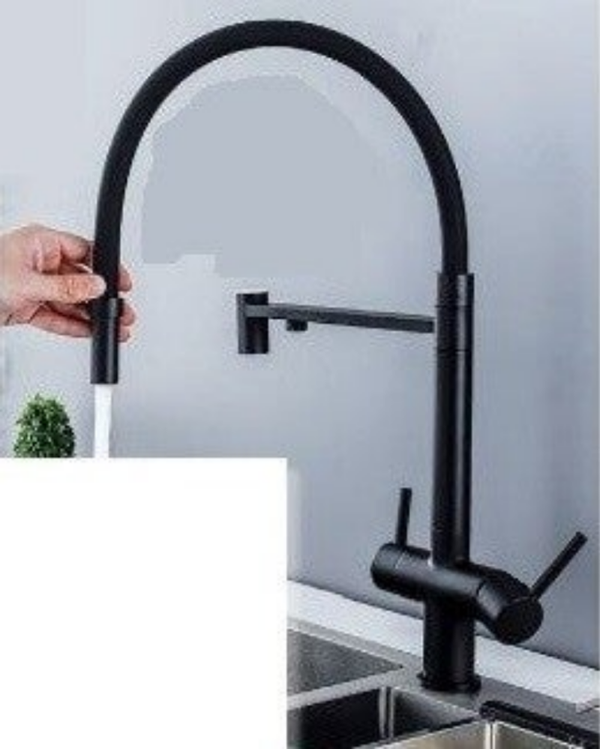 DS 29821-BL Black for sink - Μπαταρία Νεροχύτη με εύκαμπτο ρουξούνι