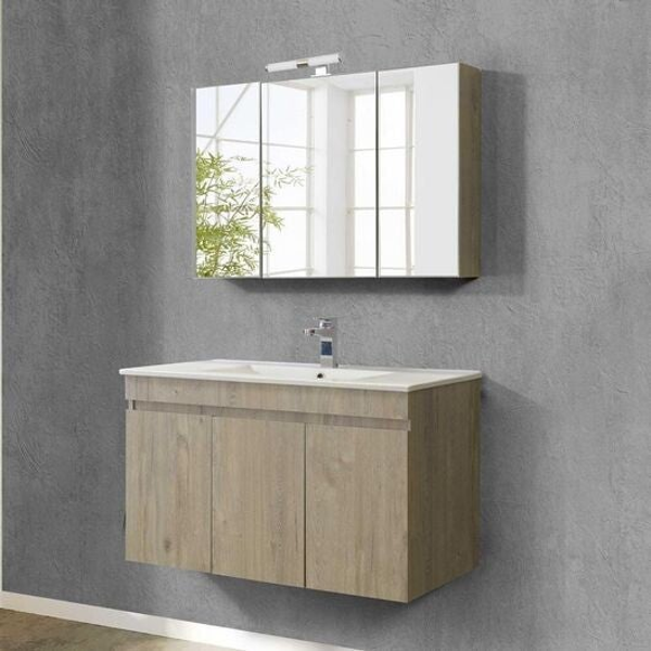 OMEGA 100 Beige Oak - Set Έπιπλο Μπάνιου