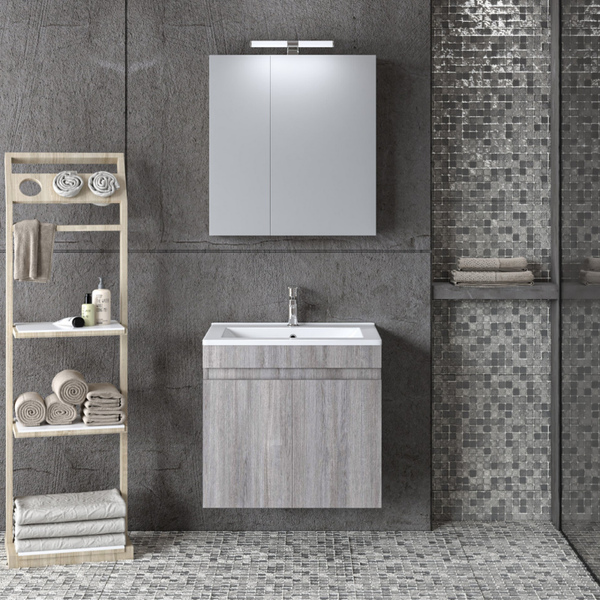 OMEGA 60 Grey Oak - Set Έπιπλο Μπάνιου