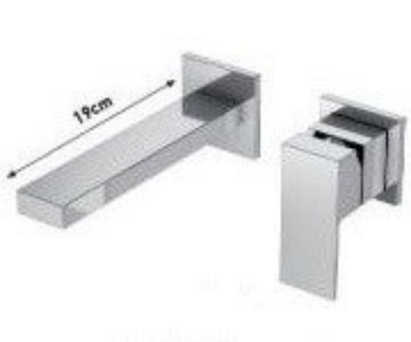 A-SERIES Wall Chrome for washbasin - Εντοιχισμένη Μπαταρία Νιπτήρος