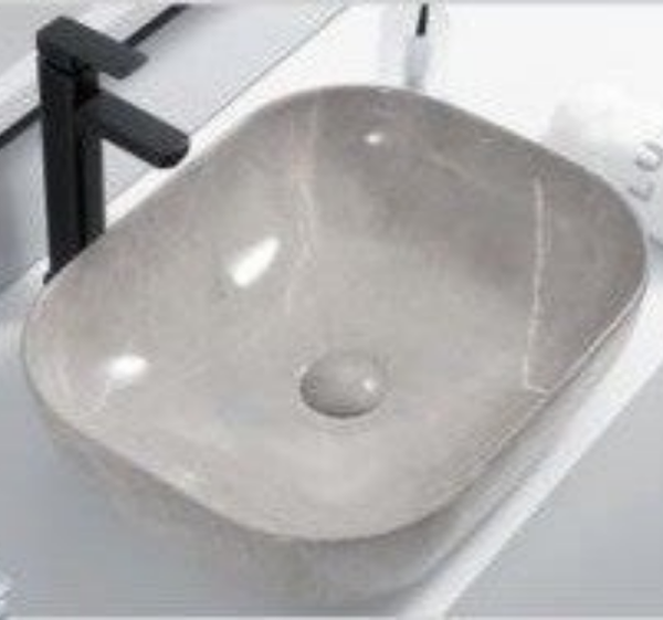 DS 9388 P-047 [50,5x40,5] Light Grey - Νιπτήρας Επιτραπέζιος Ανοιχτό Γκρι