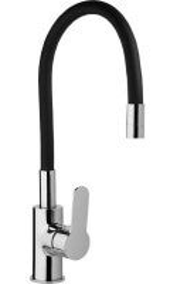 CURVETA Chrome/Black for sink - Μπαταρία Νεροχύτη με εύκαμπτο ρουξούνι