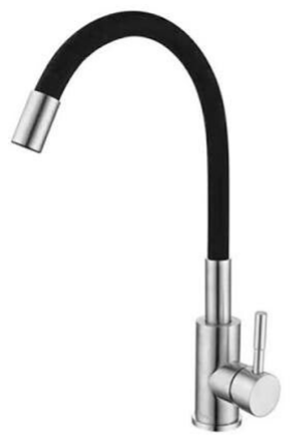 BUONO Chrome/Black for sink - Μπαταρία Νεροχύτη με εύκαμπτο ρουξούνι