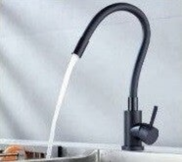FLEXY DS 18-009BL Black for sink - Μπαταρία Νεροχύτη με εύκαμπτο ρουξούνι