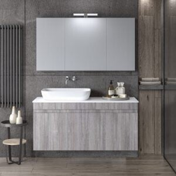 OMEGA 120 Top Grey Oak - Set Έπιπλο Μπάνιου