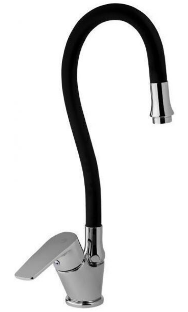 JOKER Chrome/Black for sink - Μπαταρία Νεροχύτη με εύκαμπτο ρουξούνι