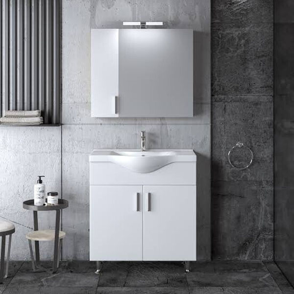 SIENA 75 White Gloss - Set Έπιπλο Μπάνιου