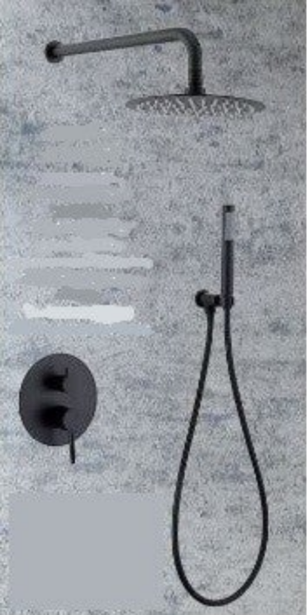 IMOLA Wall Black for shower - Εντοιχισμένη Μπαταρία Λουτρού διπλής ροής