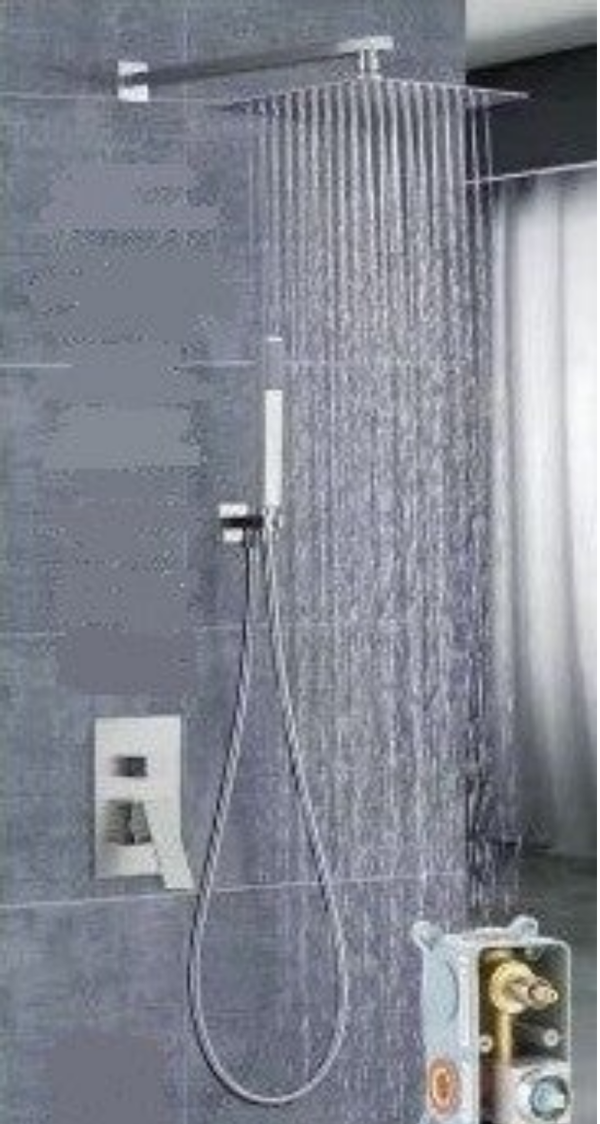 MINIMALISM Wall Chrome for shower - Εντοιχισμένη Μπαταρία Λουτρού διπλής ροής