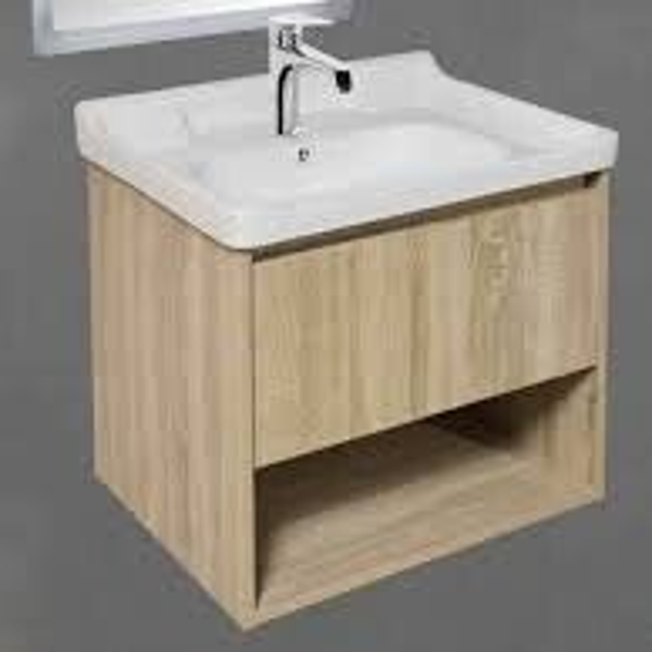 LAURA 60 Natural Wood - Set Έπιπλο Μπάνιου Κρεμαστό (χωρίς καθρέφτη)