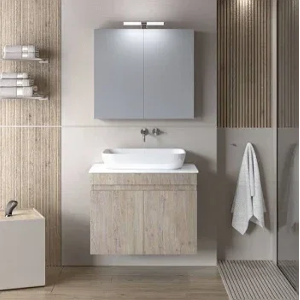 OMEGA 75 Top Beige Oak - Set Έπιπλο Μπάνιου
