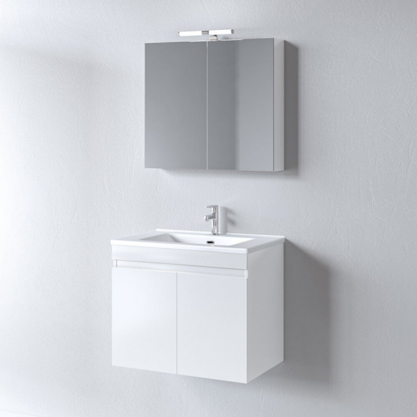 OMEGA 75 White Gloss - Set Έπιπλο Μπάνιου