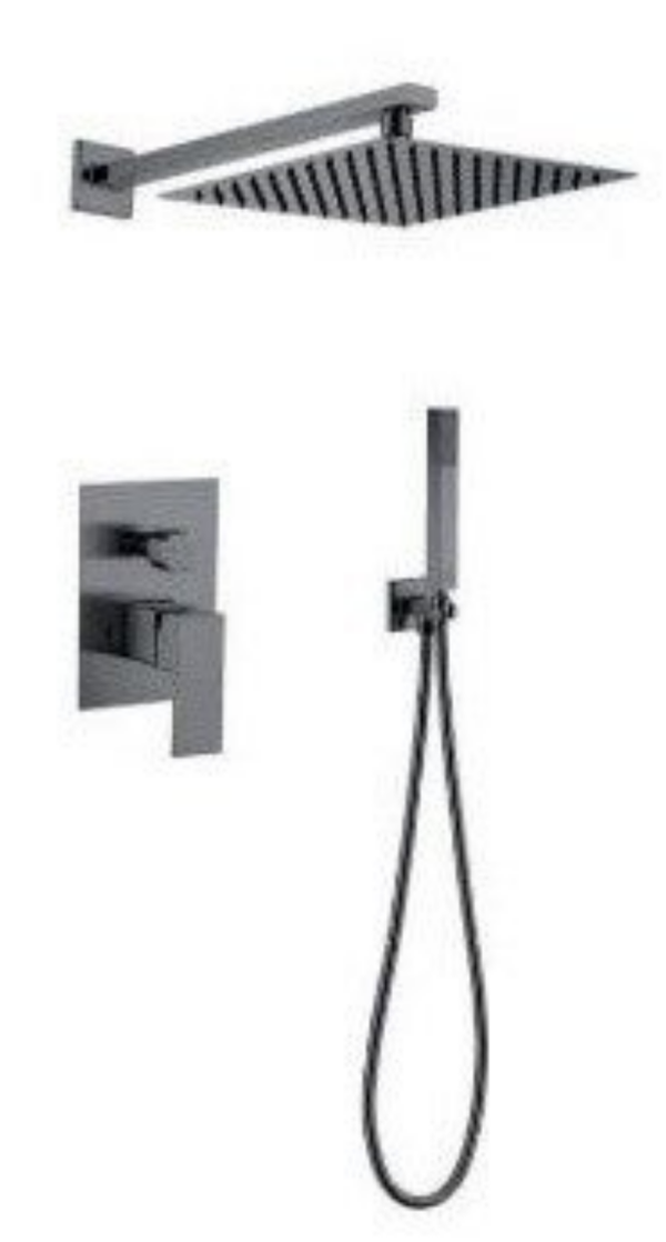 MINIMALISM Wall Black for shower - Εντοιχισμένη Μπαταρία Λουτρού διπλής ροής